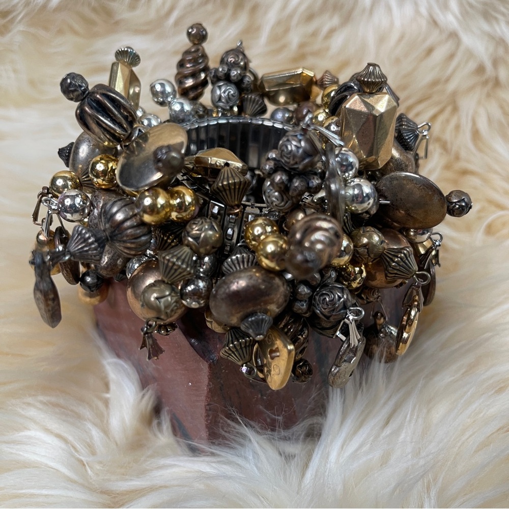 Vintage Cha-Cha Charm Bracelet- Eclectic  1980s/1990s Speidel-style reproduction